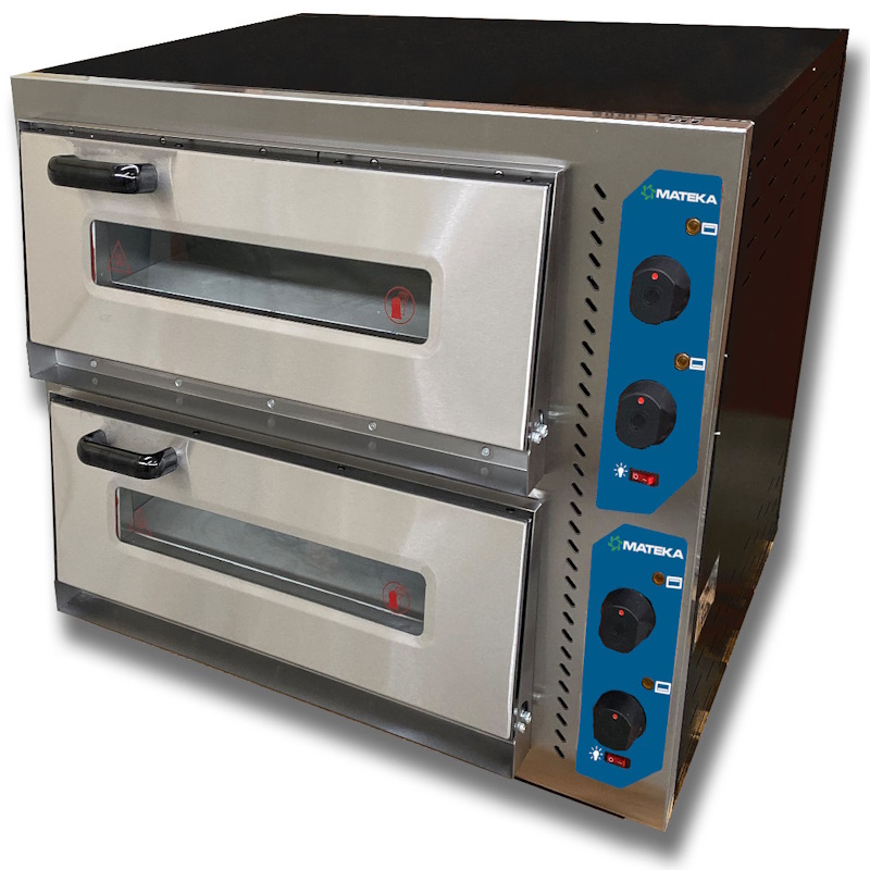 MATEKA Pizza Fırını, Çift Katlı, Taş Tabanlı, Ø30 cm x 18, 400 V